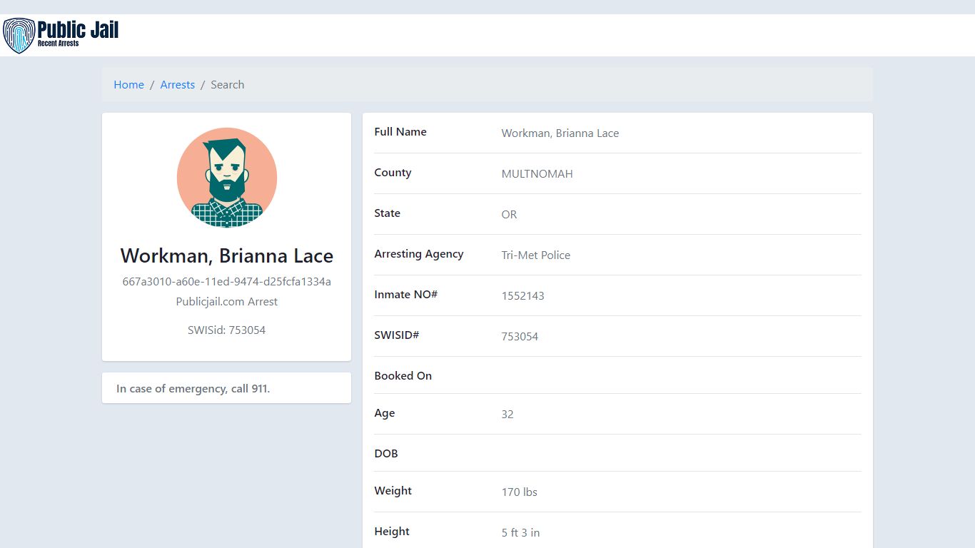 PublicJail Arrest Database